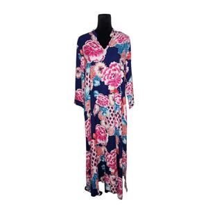 Nwt Natori Dalhia Floral Geisha Garden Maxi Caftan Mumu Dress Size Large Resort